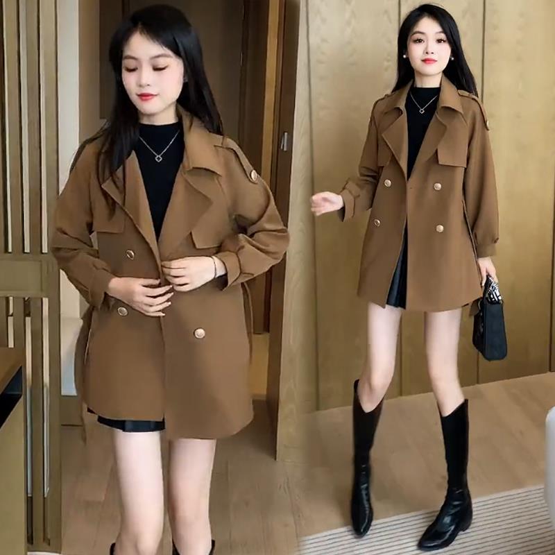 2023秋风女装风衣新潮修身中长款小款百搭优雅风衣潮流