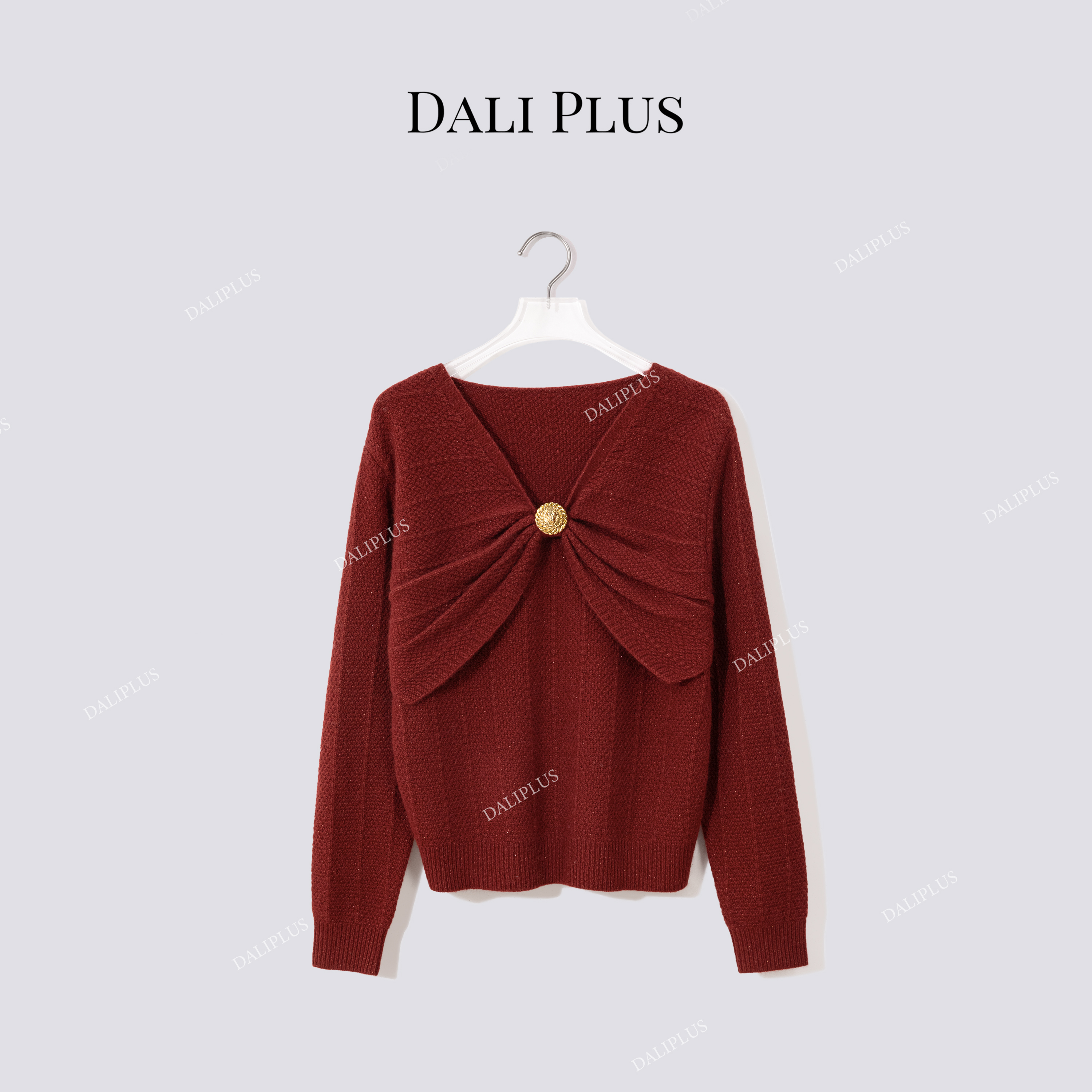 DALI PLUS“抹胸金扣毛衣”羊驼毛混纺软糯针织衫-D5MM3357