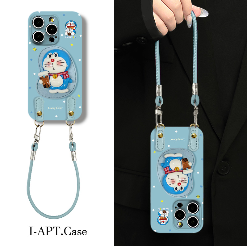 叮当蓝底波点星星菲林软壳适用iPhone苹果16手机壳华为oppo小米vi