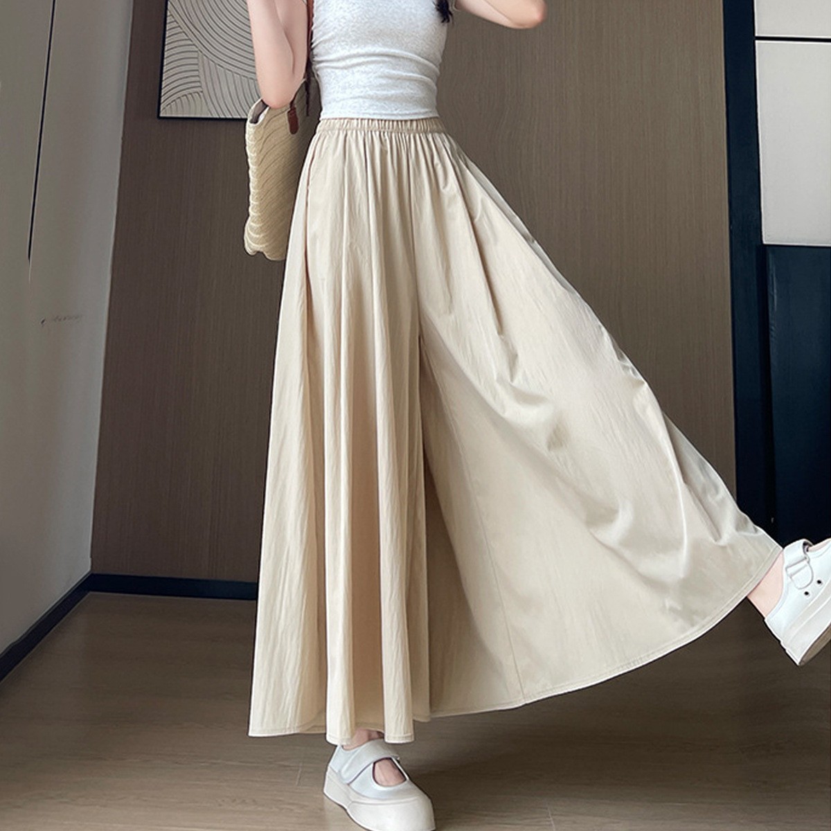 夏季新款山本裙裤高腰显瘦休闲垂感冰丝薄款穿搭