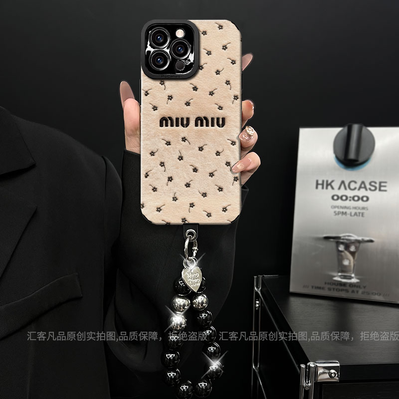 适用【苹果/oppo/华为/vivo/小米】秋冬白miumiu创意网红防摔手机壳