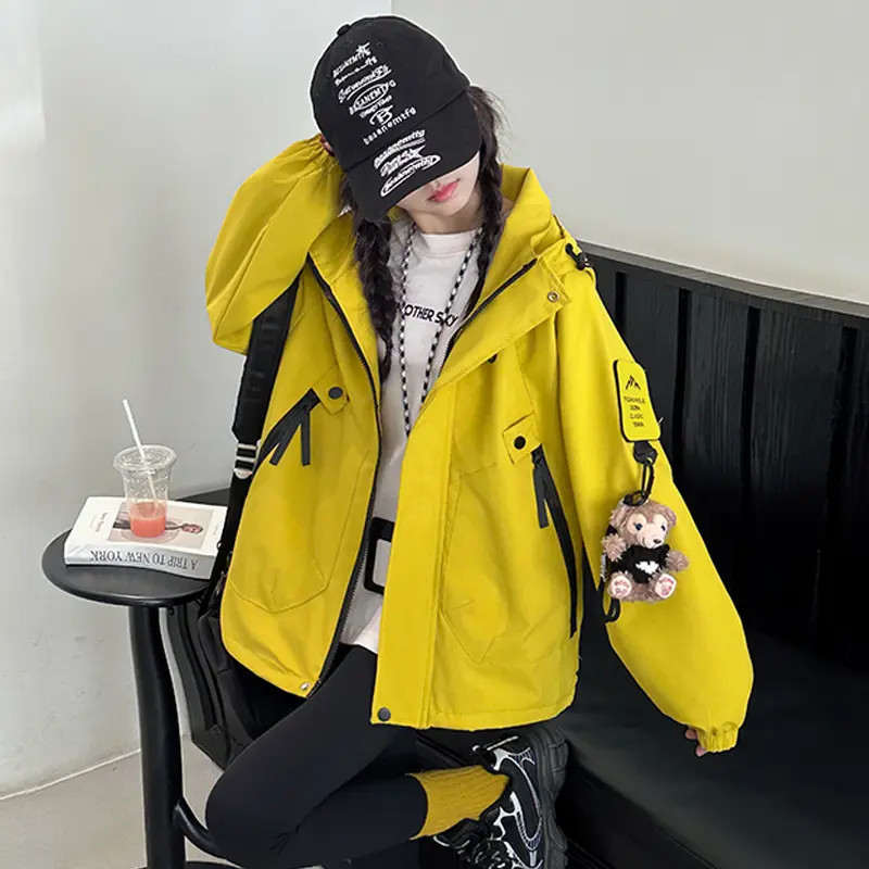 儿童冲锋衣三合一可拆卸秋冬款户外工装风女大童外套春秋2025新款