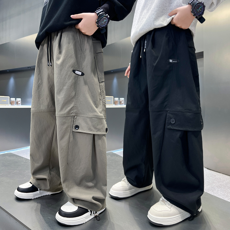 男童裤子春秋宽松2025中大童休闲韩版长裤儿童秋季洋气百搭潮流