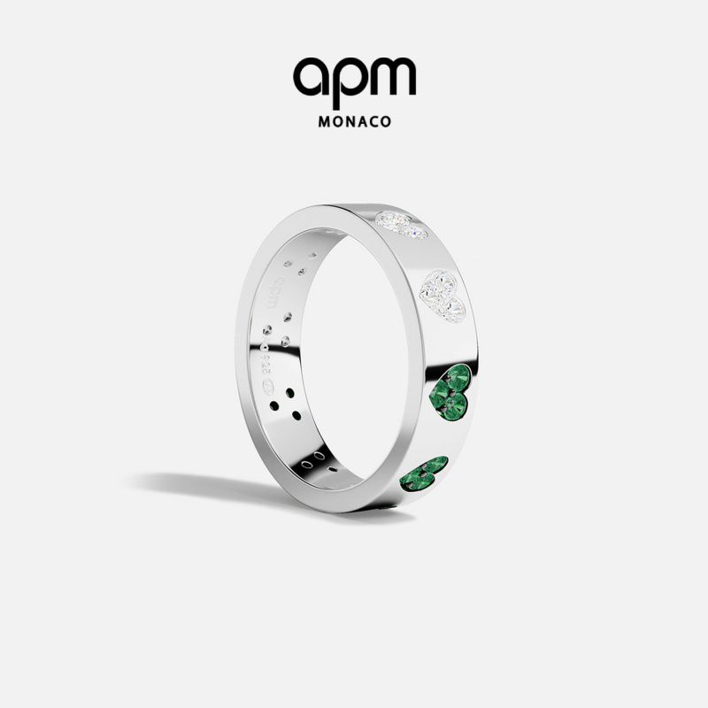 APM Monaco 摩斯密码爱心对戒明星同款精致镶钻送女友礼物