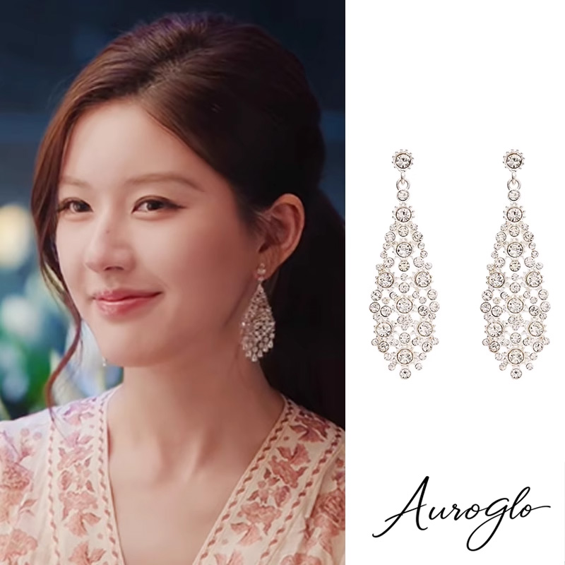 合金锆石耳饰 许我耀眼许妍赵露思同款耳环银针皓石耳饰小众耳钉