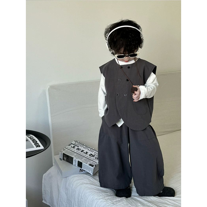 男童西装马甲套装2025春季新款洋气小少爷痞帅儿童上衣童装外套潮