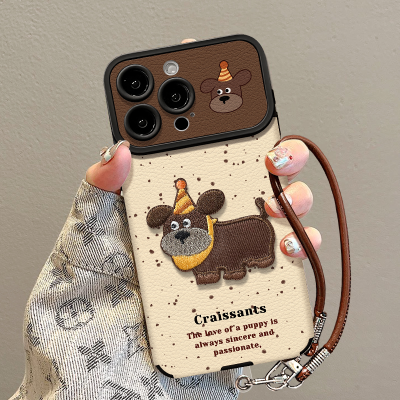 大视窗贴皮斑点狗公仔适用iPhone17华为OPPO小米VIVO苹果16手机壳