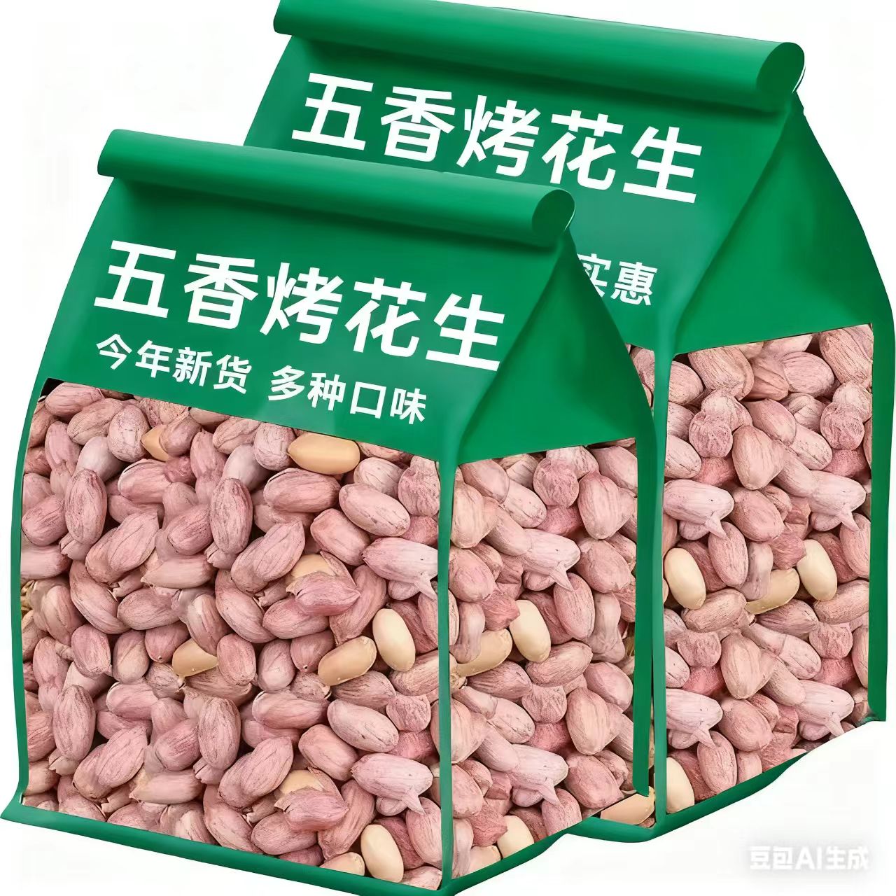 【厂家直销】山东新五香花生米烤熟多味奶香蒜香咸香花生零食下酒菜