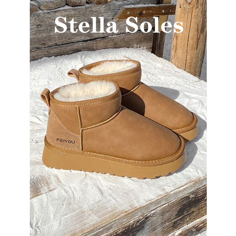 悉尼暮雪~厚底雪地靴女冬季加绒皮毛一体增高软底时尚保暖大棉鞋