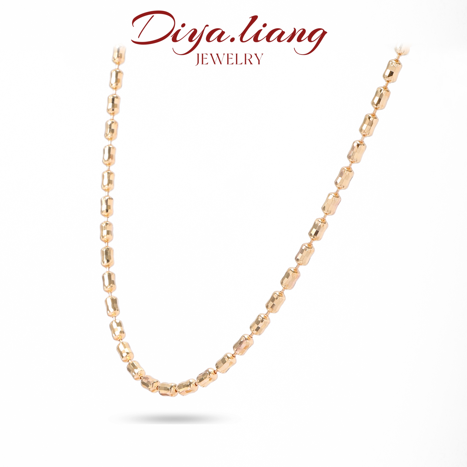 坠链均925银 梁雅帝新品【棱影幻光】镭射棍珠精工气质纯银项链