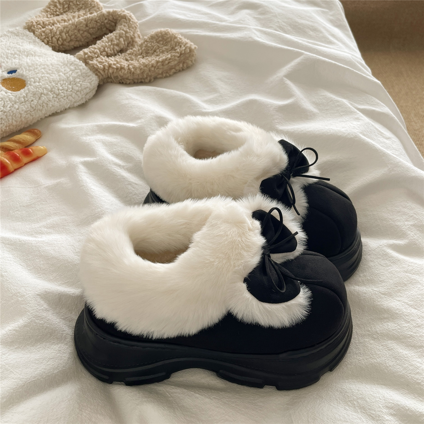 厚底百搭棉鞋女款冬季小个子外穿加厚加绒保暖软底防滑百搭雪地靴
