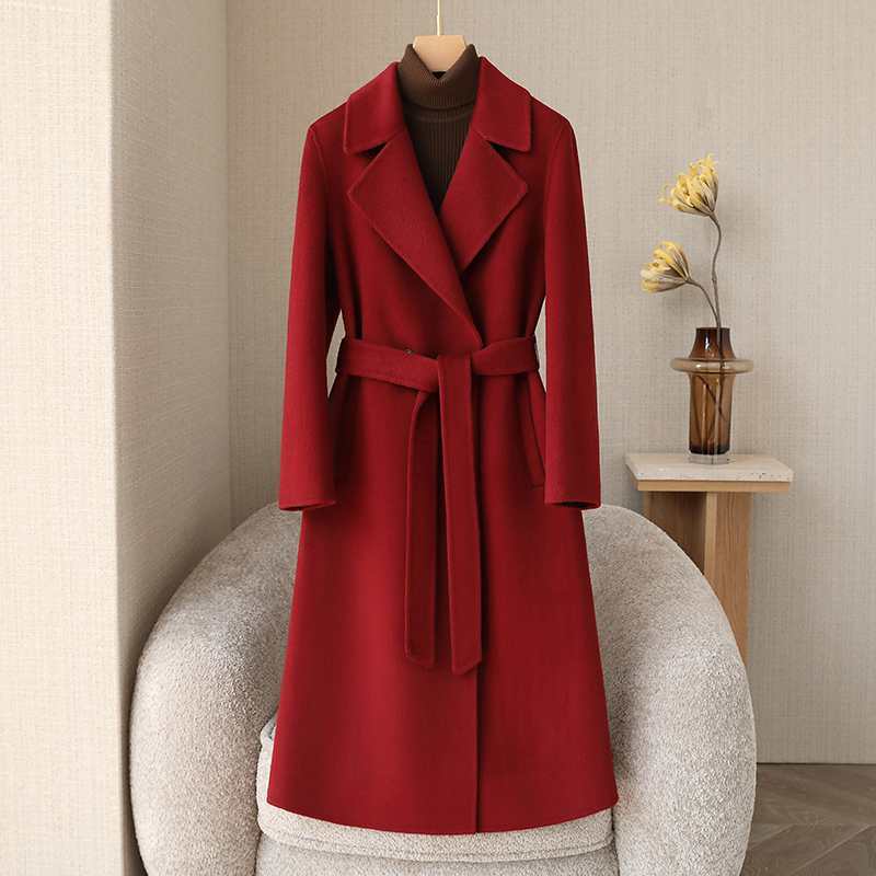【冬季暖阳】2025秋冬款高端定制正肩双面羊毛呢大衣外套-DY0185