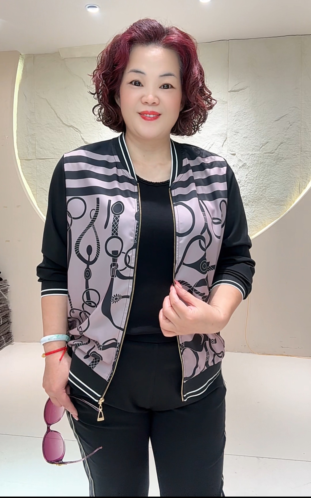 套装【秋冬新款】8801大码妈妈装黑色运动套装轻薄透气休闲气质款