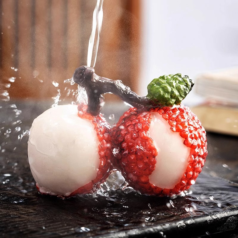 高档变色荔枝茶宠摆件精品可养家用个性茶玩茶盘茶台茶室茶具配件