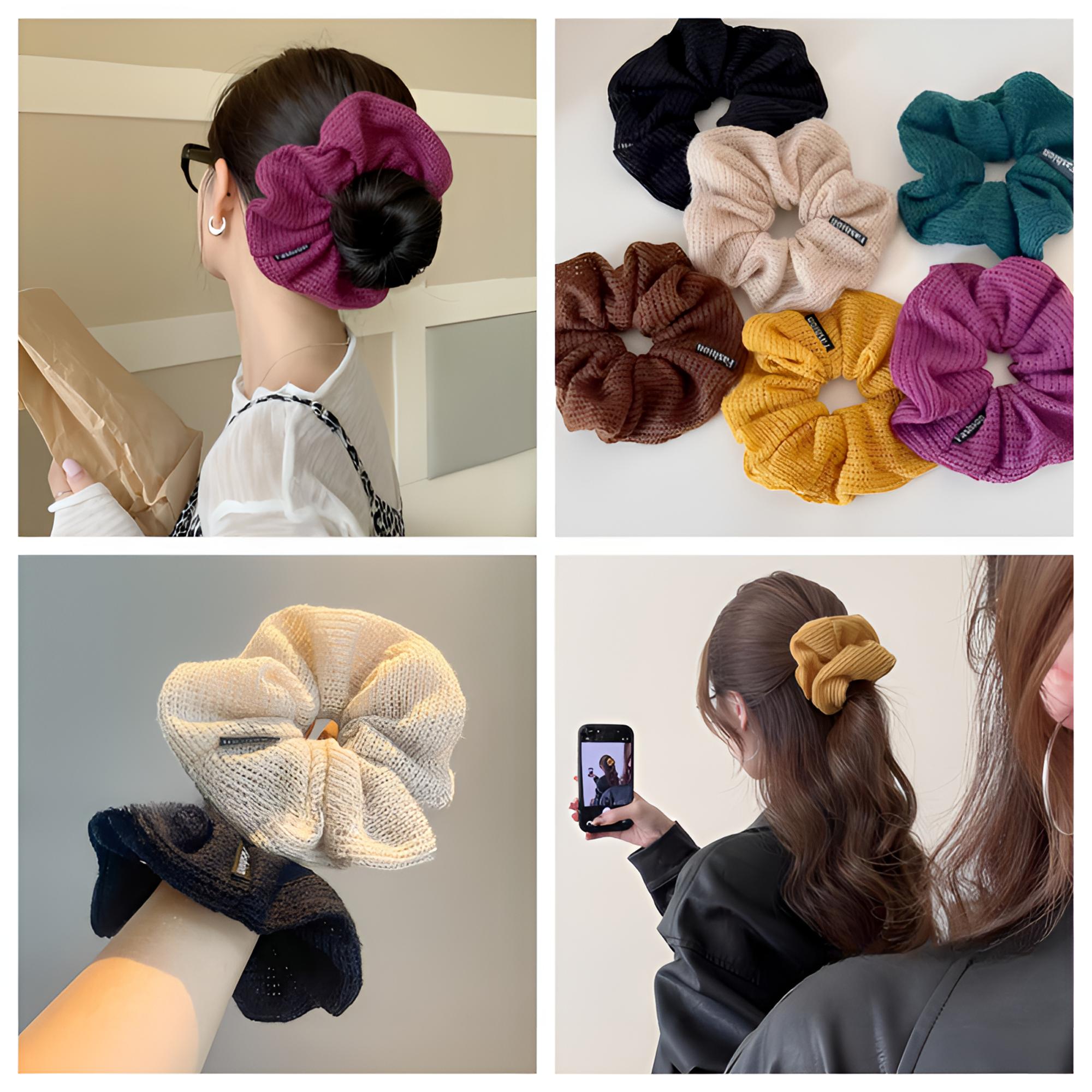 创意百货用品秋冬新款针织大肠发圈头绳复古百搭发绳高级感发饰