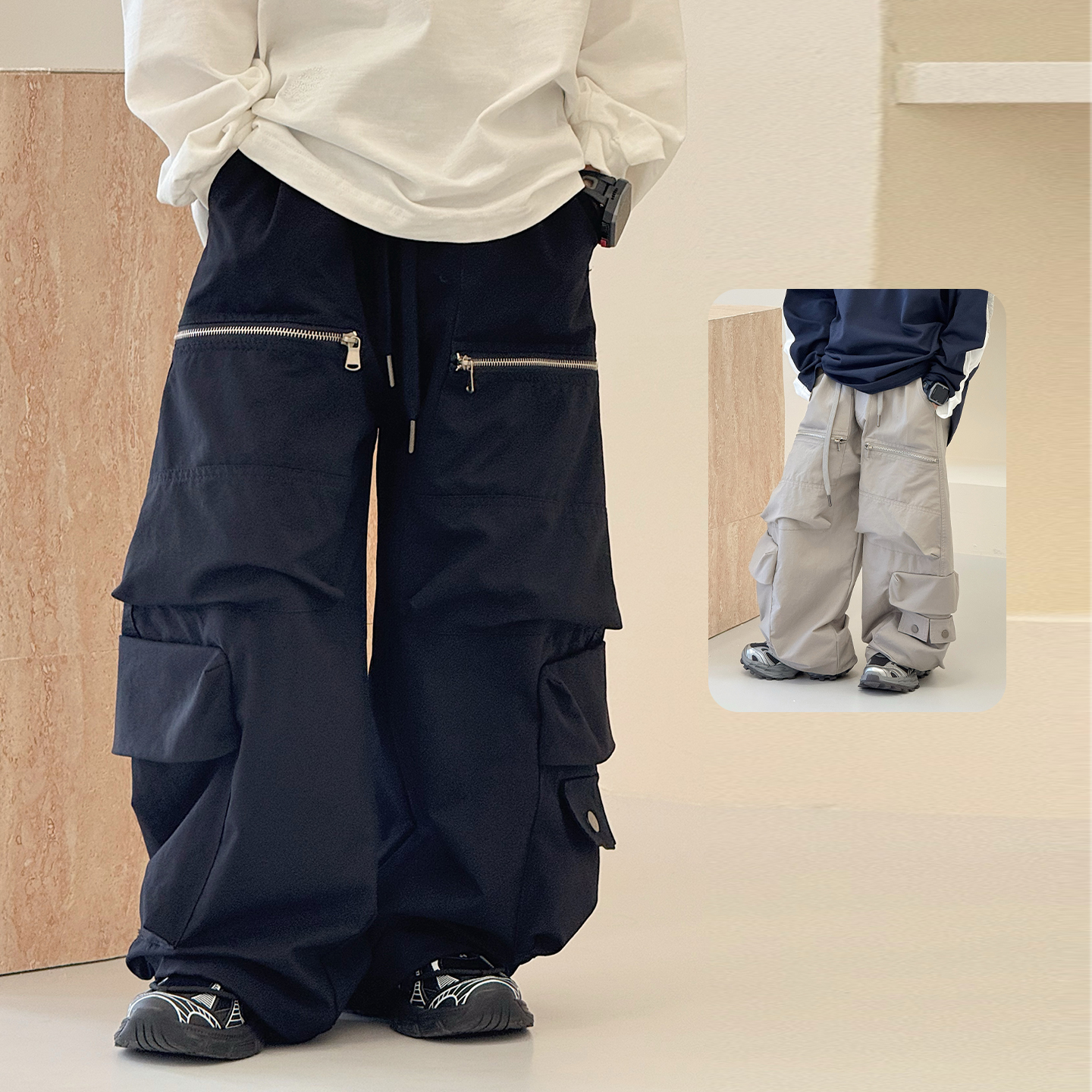 男童裤子秋装新款男孩个性时尚中大童长裤儿童洋气工装裤潮C25175