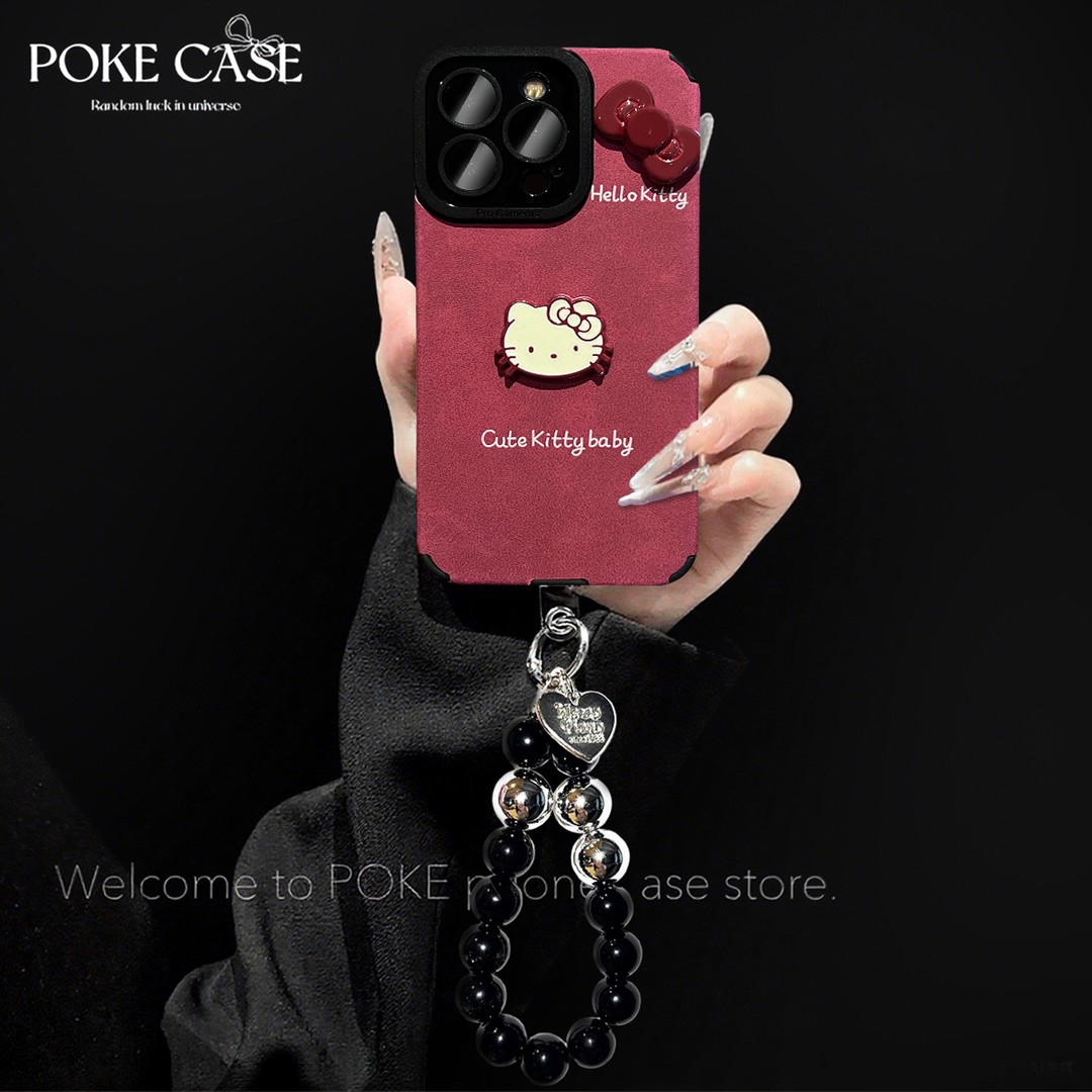 轻奢瞳眼可爱KT适用苹果17PROMAX华为vivo小米oppo手链手机壳