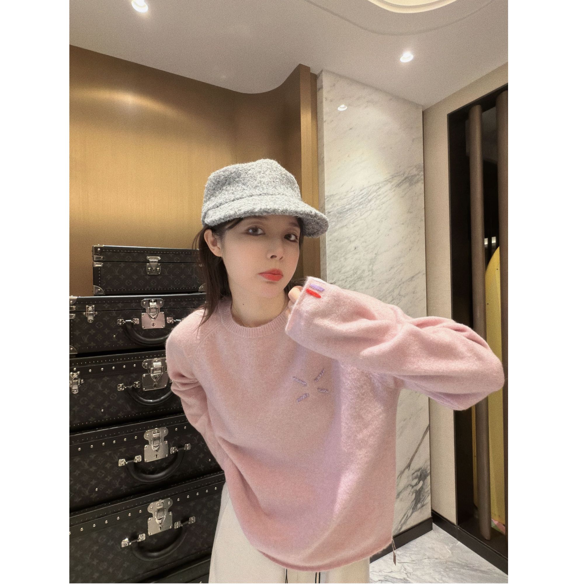 BETTER JOELAY-【灰调粉蕊】羊毛时尚针织套头毛衣个性慵懒WS892298