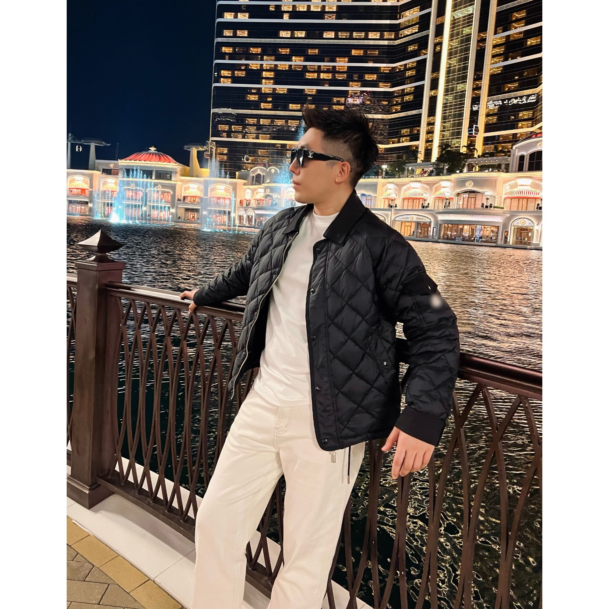 【手臂勋章】菱形宽松男士休闲风常规款保暖翻领老钱袖时尚李查德