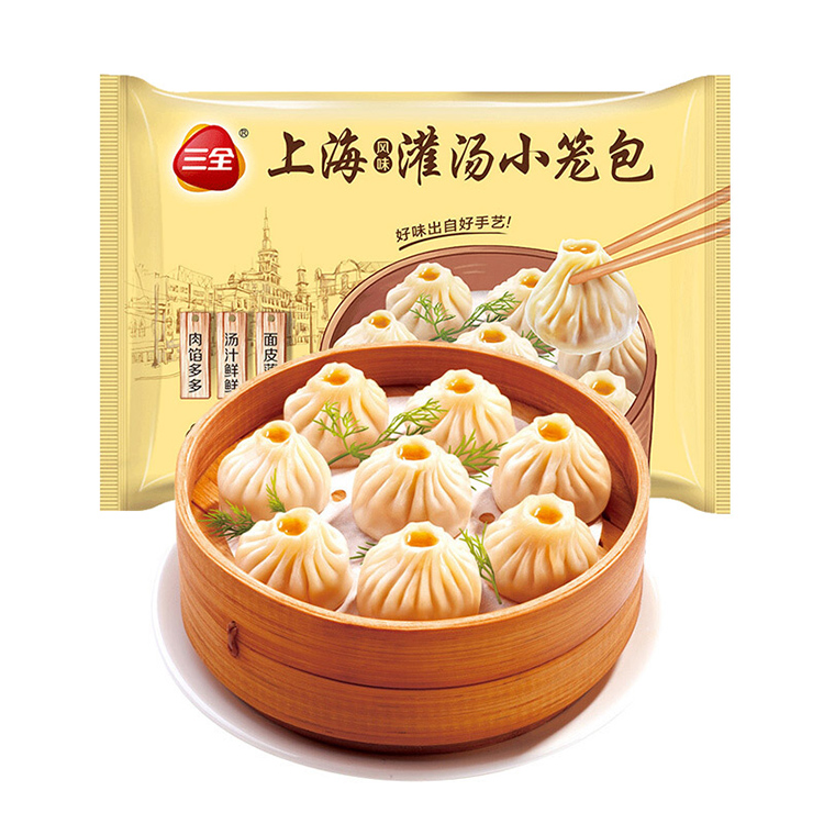 三全正宗上海风味鲜肉灌汤包速冻早餐速食加热即食小笼包半成品