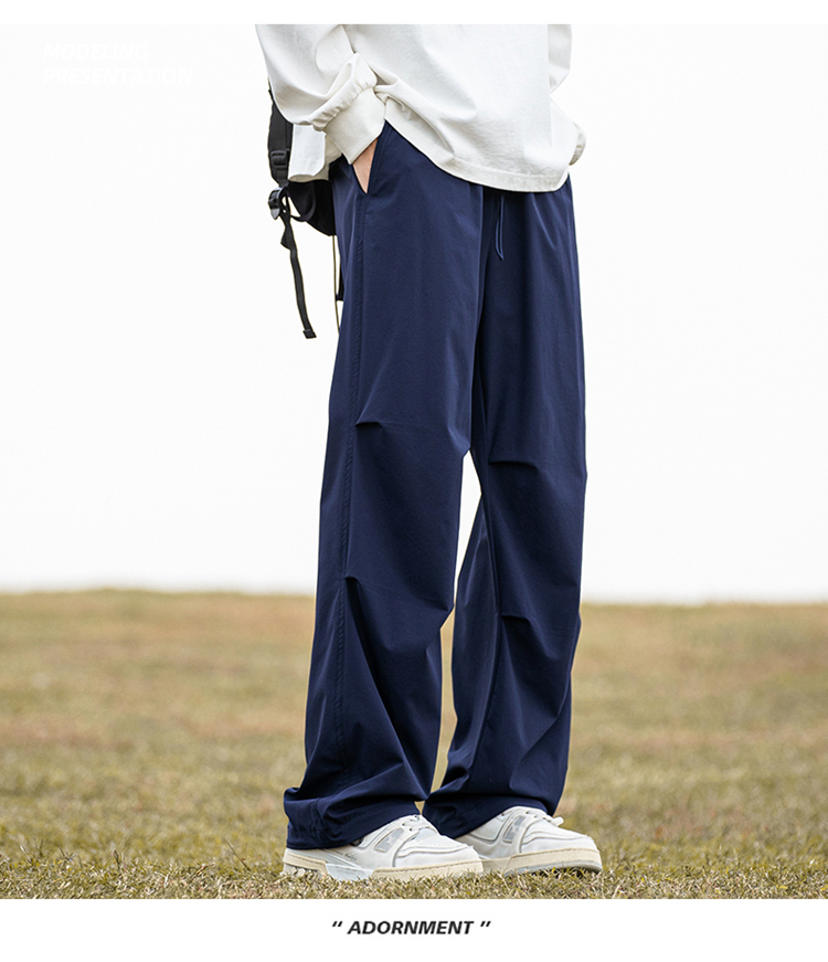 夏季长裤户外清凉微弹男士简约防泼水宽松运动休闲裤日系春夏