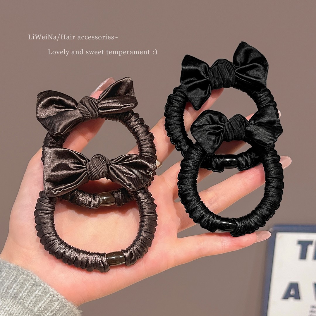 简约气质蝴蝶结小肠发圈女扎马尾头绳高弹力发绳皮筋2025新款发饰
