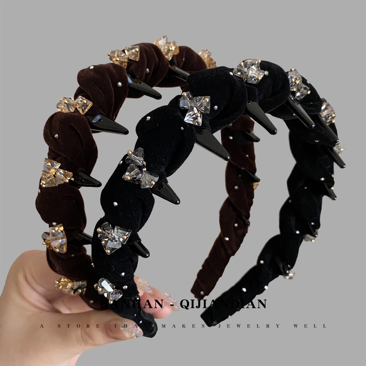 原版【星钻密语】高级手工编织碎发整理高颅顶发箍