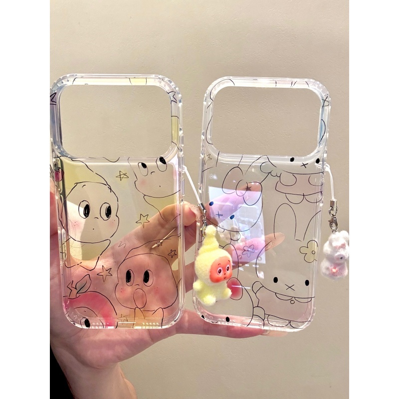 适用苹果iphone17promax透明线条16pro创意15ins简约可爱14手机壳
