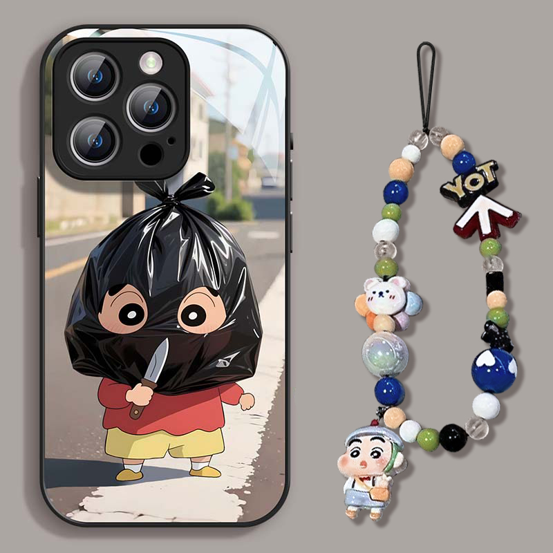 恶搞打劫小新适用苹果15promax16pro手机壳华为型号防摔丸子软壳