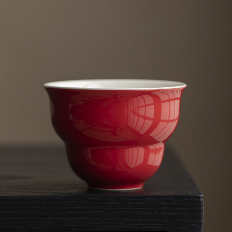 葫芦主人杯故宫红手工福禄茶杯家用个人杯复古茶盏杯子喝茶品茗杯