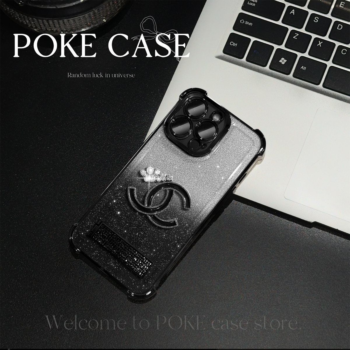 渐变双c贴件手机壳适用苹果华为荣耀OPPO小米vivo四角电镀防摔壳