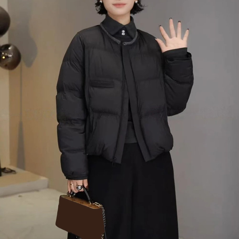 气质百搭纯色设计感潮流上衣2026新款复古时尚高级感棉服女