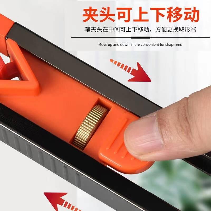 宜家乐取型器木工瓷砖取形量规带锁弧度尺轮廓形划线万能工具不ry