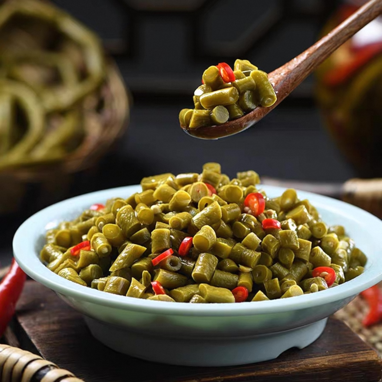 【非遗泡菜】正宗川渝泡菜泡豇豆丁木鱼山老坛酸豇豆下饭菜产地直发