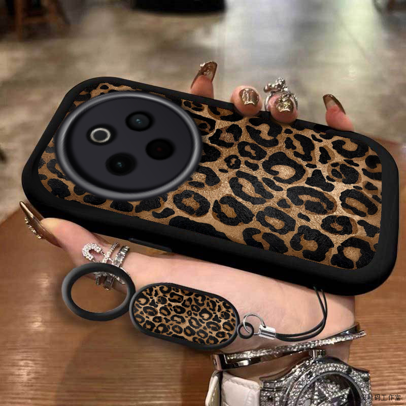 高级豹纹适用vivoy500手机壳新款vivoY300Pro女神高颜值手机