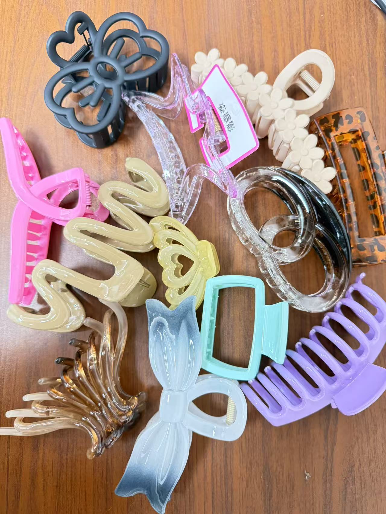 发饰通用少女风女复古风抓夹发夹彩色气质韩版简约