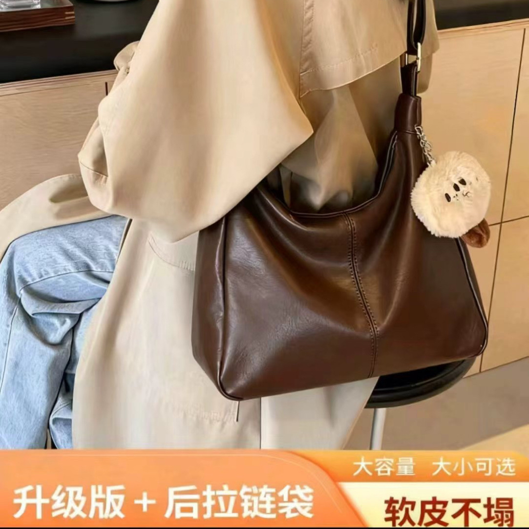 秋冬季新款百搭单肩斜挎大容量托特包通勤包包女大容量通勤大学生