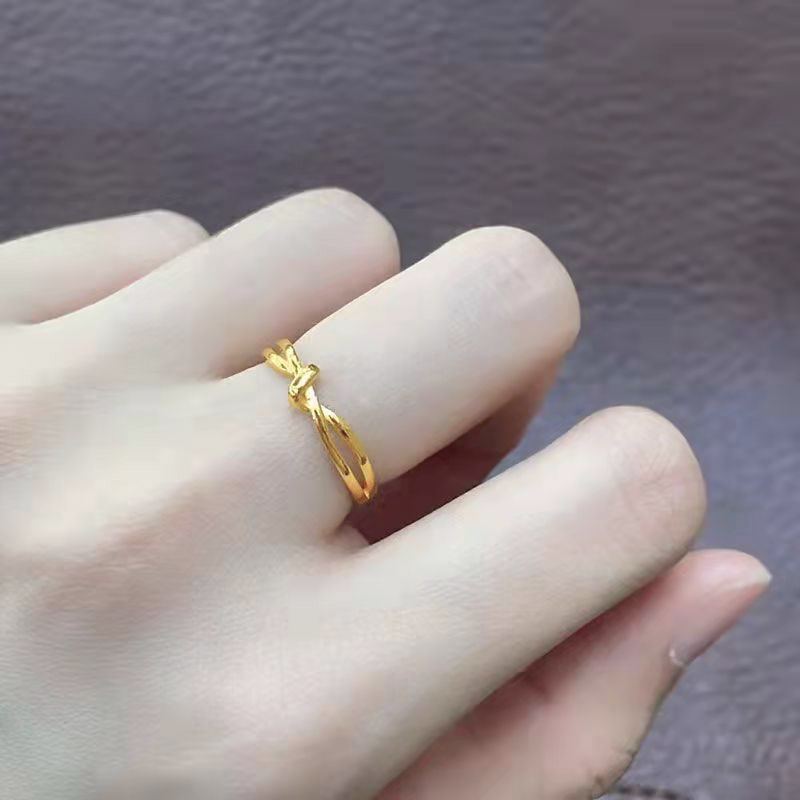 钛钢戒指 不掉色周家同款爱无尽扭结戒指经典百搭休闲食指戒