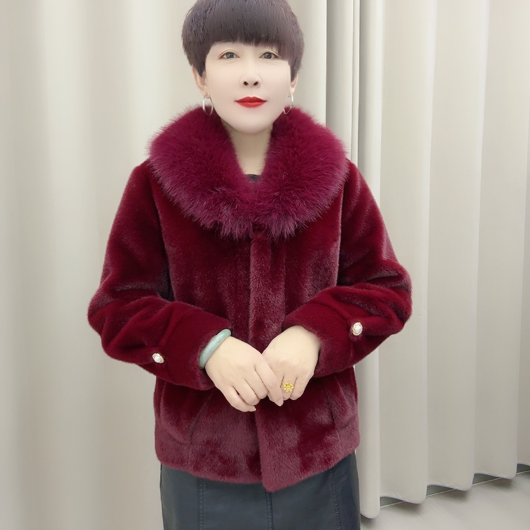 新款欧貂绒[60衣长】毛领款气质时尚保暖外套