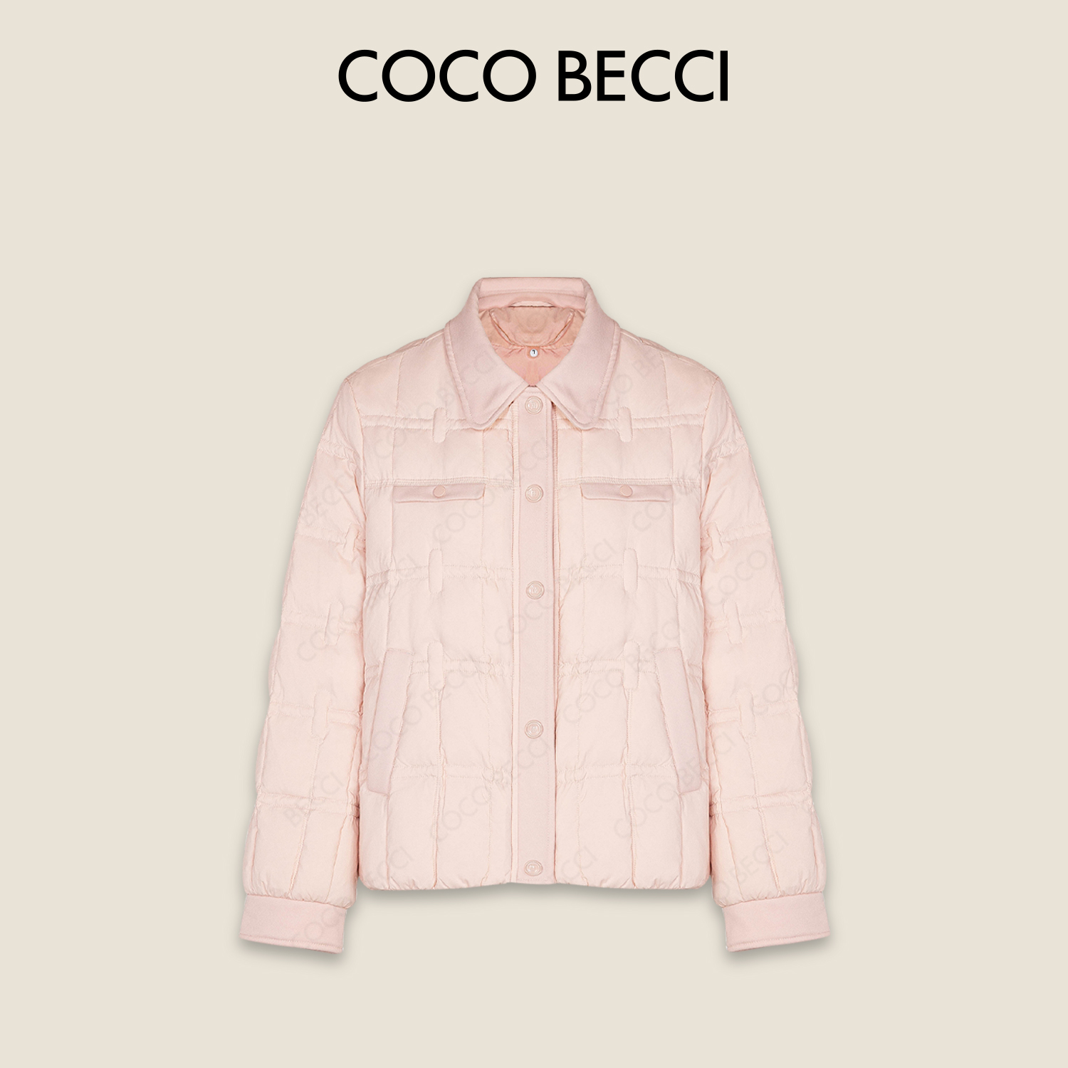 COCO BECCI【都市漫游】90鸭轻薄纹理复古翻领羽绒外套CFXYD101024