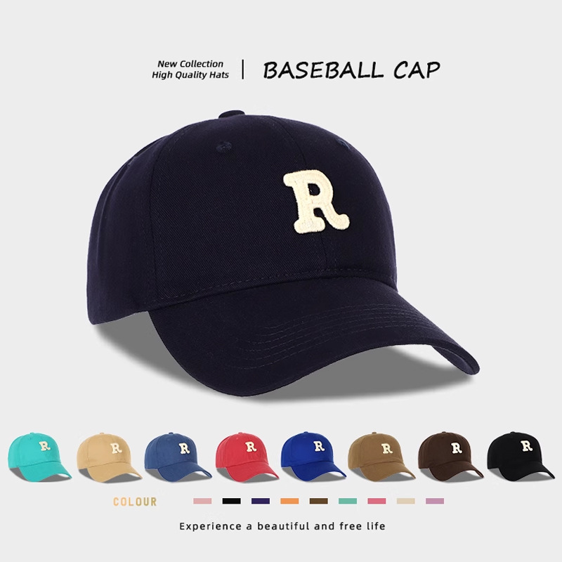 男女春秋刺绣弯檐鸭舌帽深顶硬顶高级感夏季帽子防晒太阳帽