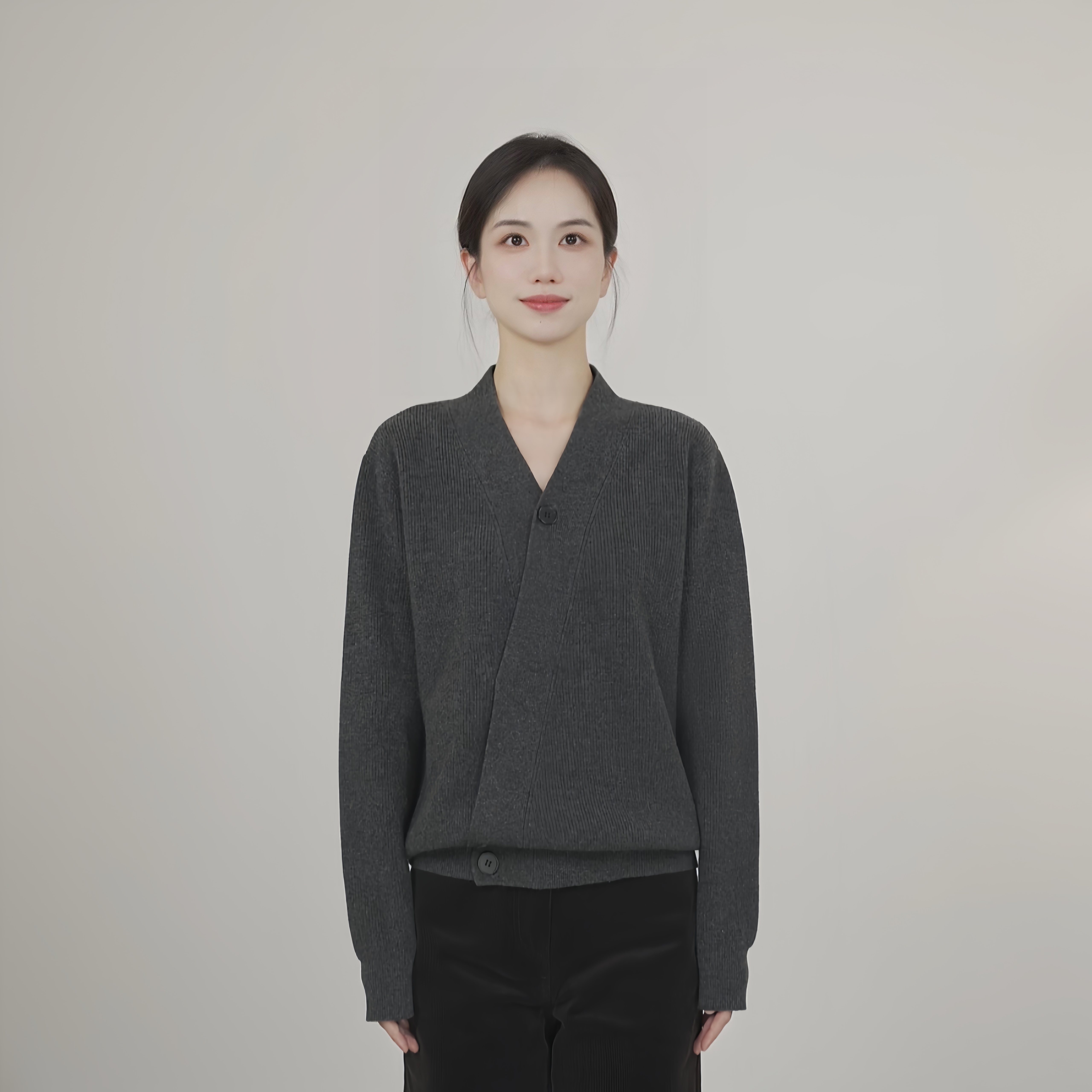 小禾【斜门襟2.0】100绵羊毛斜门襟高级老钱松弛保暖厚开衫毛衣外套