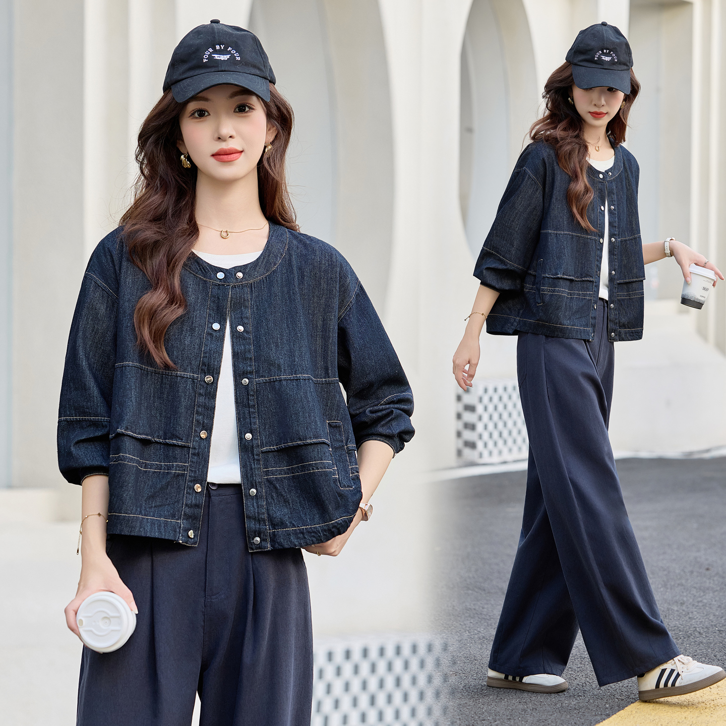 2025秋季新款欧货爆款时尚牛仔短外套女小个子小众设计感开衫上衣