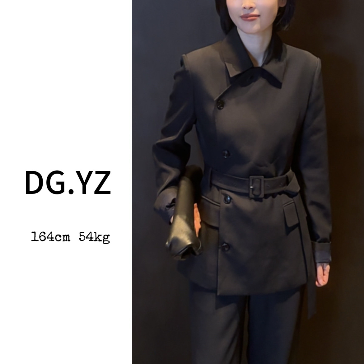 【樱子家】2895F新款法式赫本风气质不对称设计收腰显瘦外套2