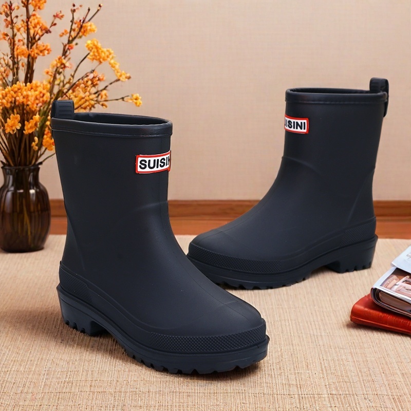 韩式时尚雨鞋女款中筒雨靴防滑耐磨轻便户外防水胶鞋厨房工作水鞋