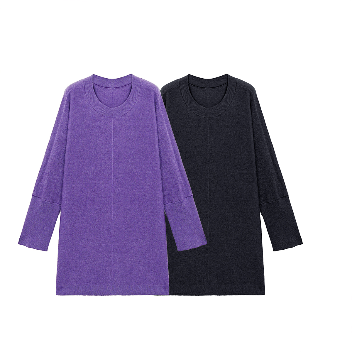 金雀绫【温暖小姐姐】100绵羊毛松弛加宽加大中长款毛衣SZAK3SHY162