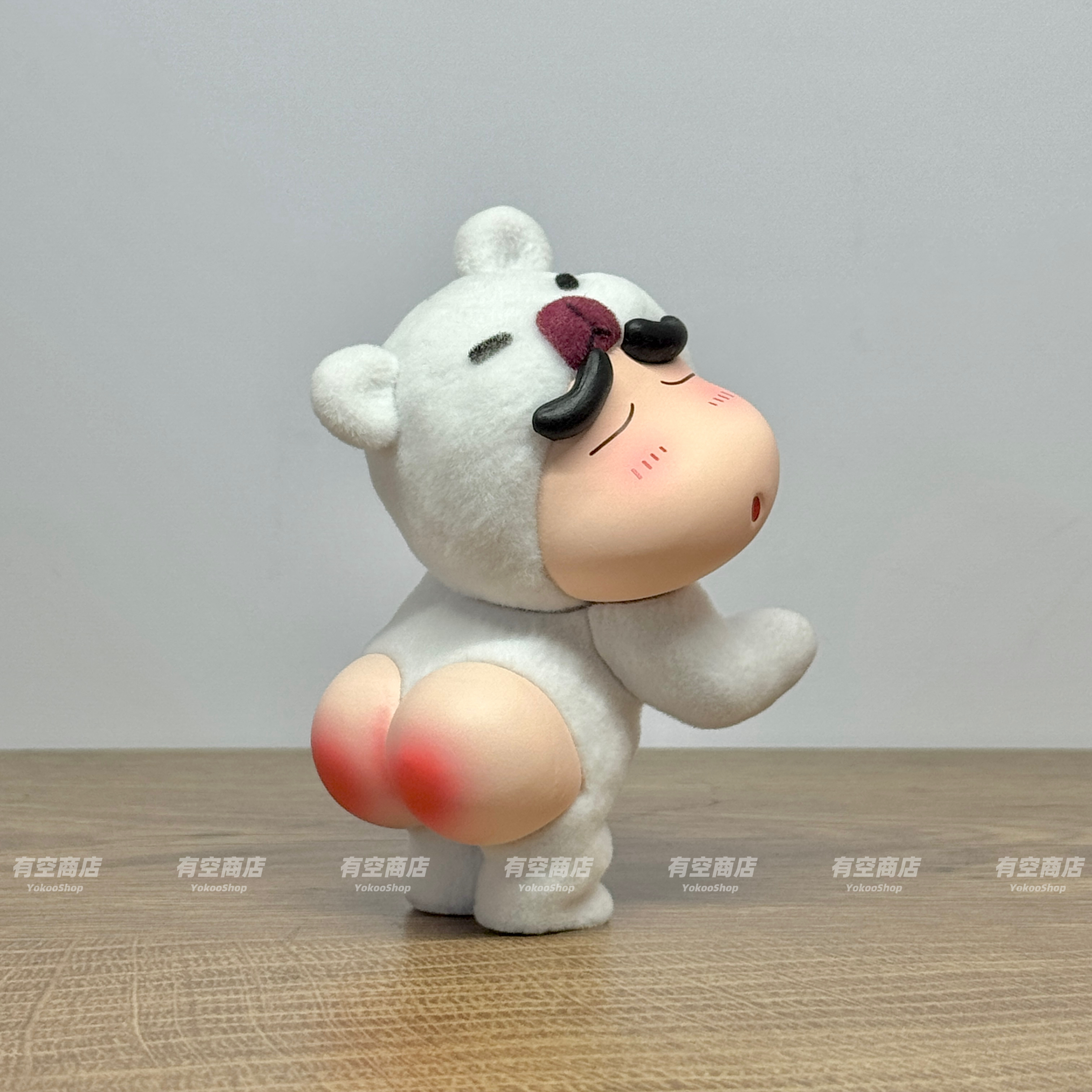 有空商店白色植绒屁屁熊小新创意可爱卡通装饰桌面摆件生日礼物