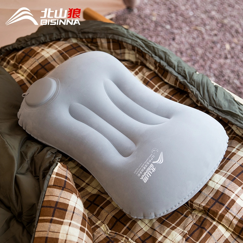 北山狼充气枕头户外露营旅游飞机按压枕旅行颈枕便携靠腰午睡神器