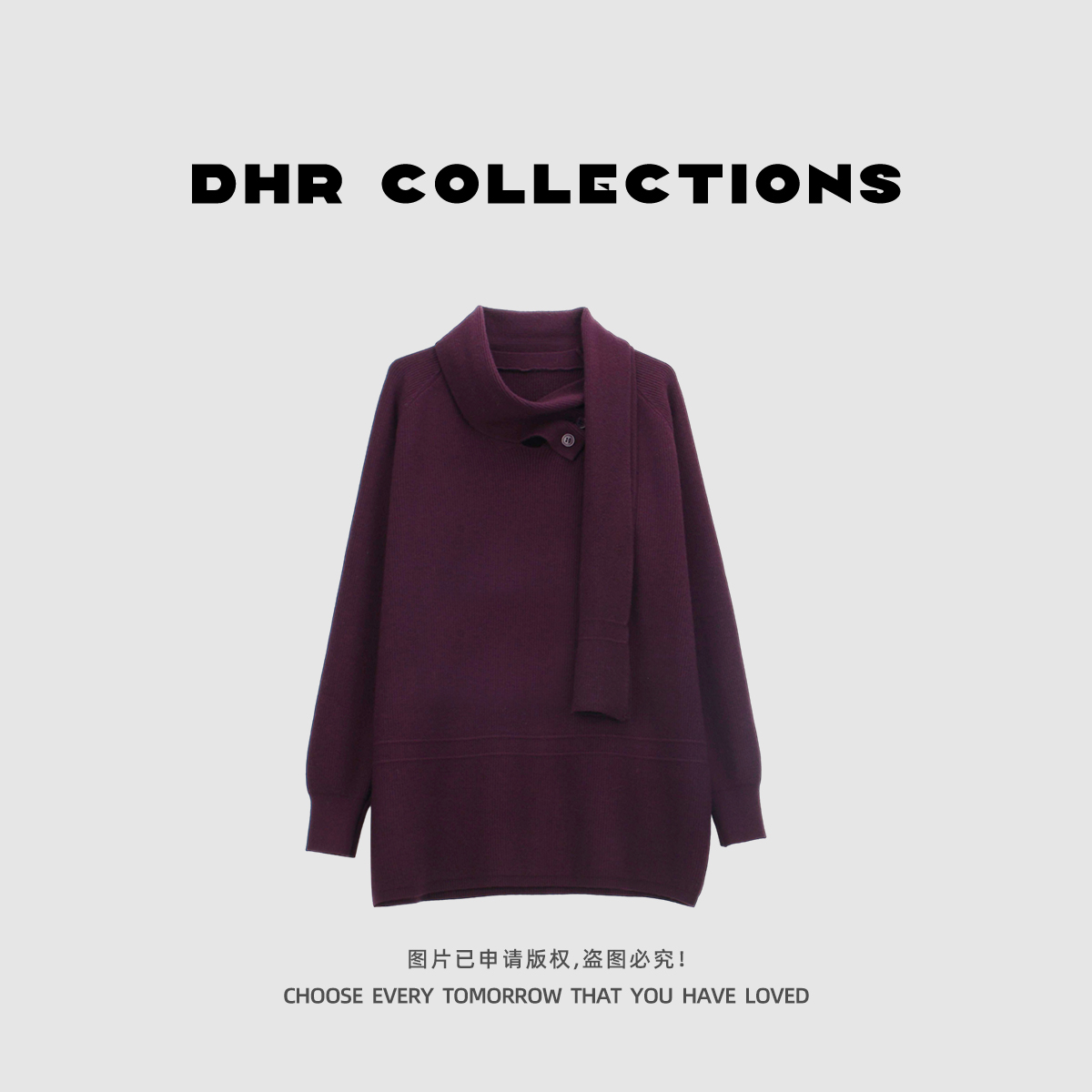 豆豆9【半岛情书】2025新款韩版设计中长款针织衫加厚毛衣-560125DM