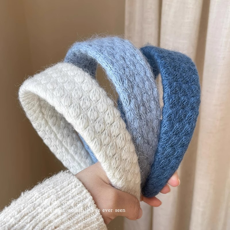 温柔复古菱格毛线宽边发箍女2026新款高颅顶头箍发卡洗脸发捆夏季